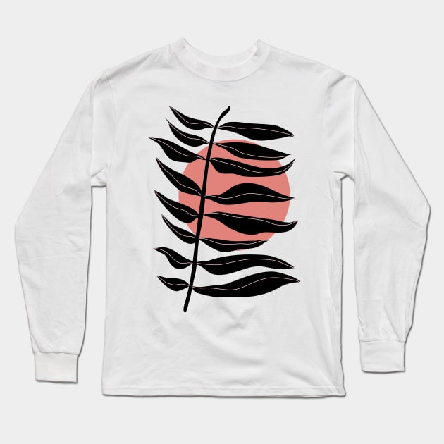 Olive leaves abstract midcentury modern minimal design Long Sleeve T-Shirt by Chigurena